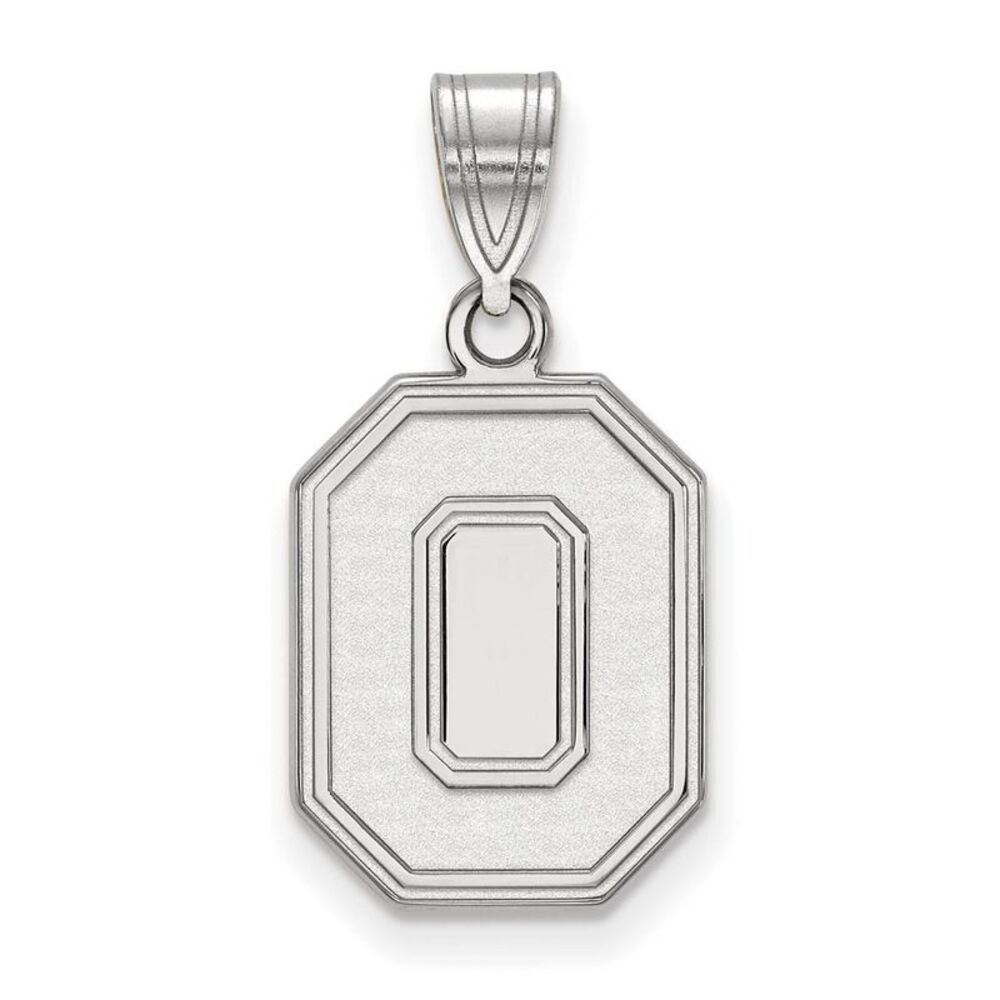 10k White Gold Ohio State Medium 'O' Pendant